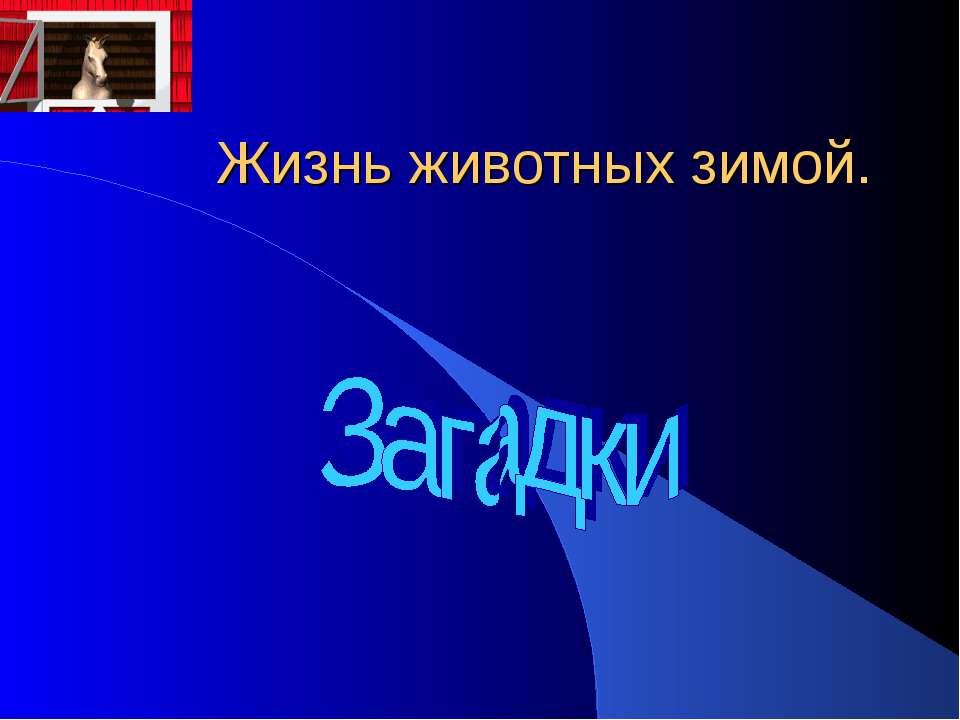 Жизнь животных зимой Загадки