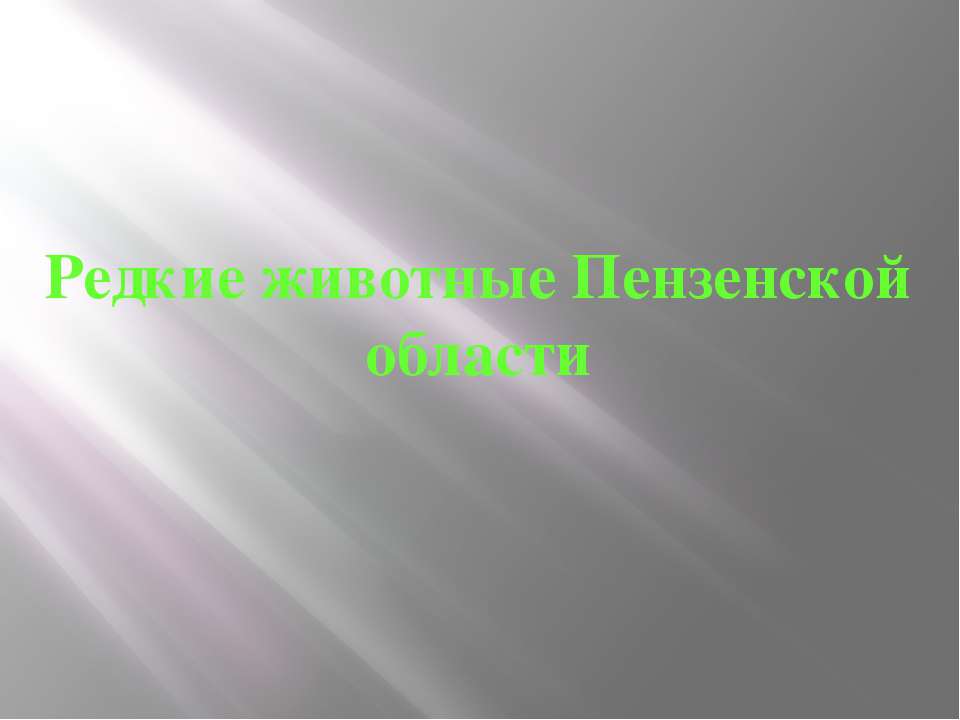 Редкие животные Пензенской области