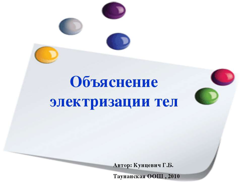 Объяснение электризации тел
