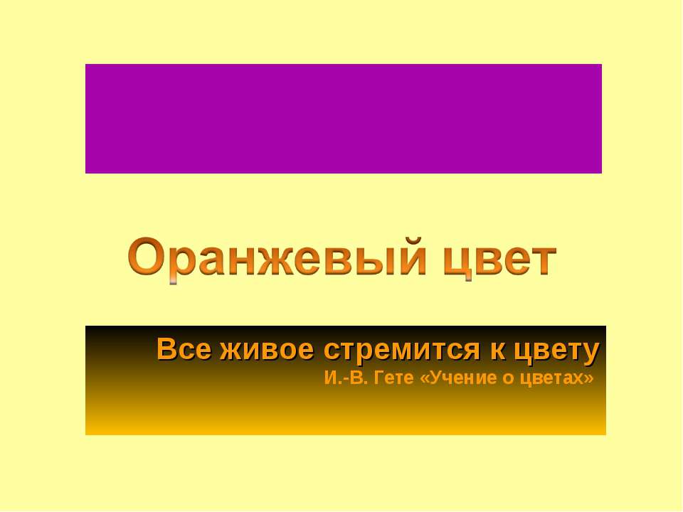 Оранжевый цвет