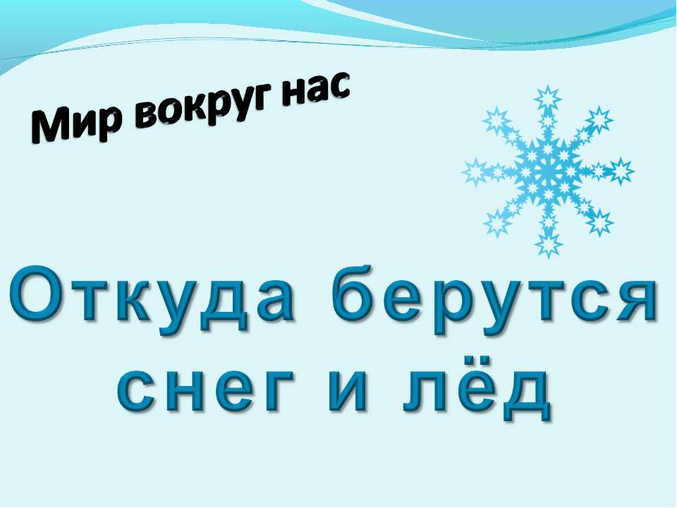 Откуда берутся снег и лёд