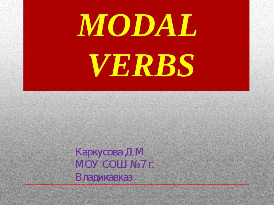 Modal verbs