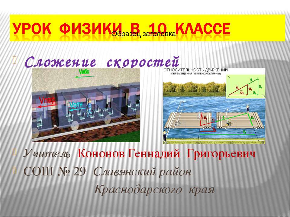 Сложение скоростей