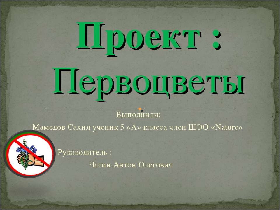 Первоцветы 5 класс