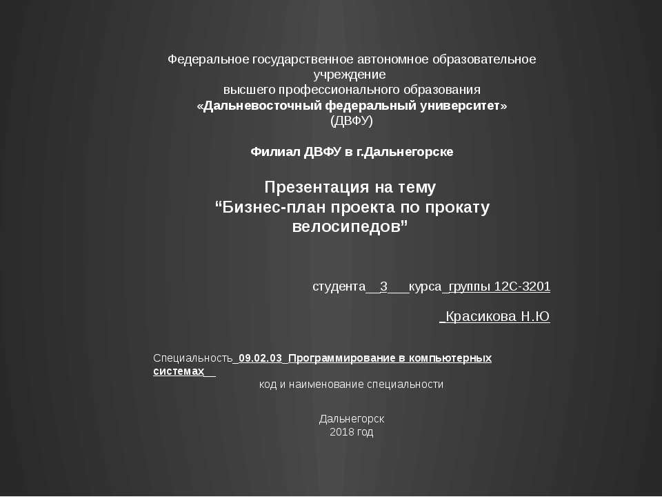 Бизнес-план