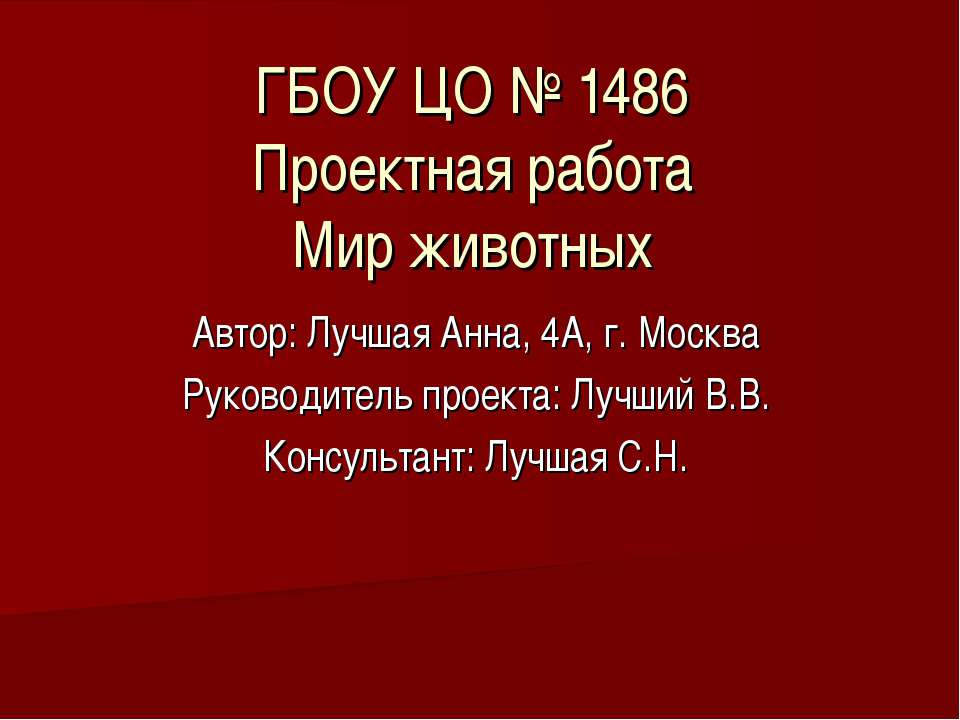 Мир животных