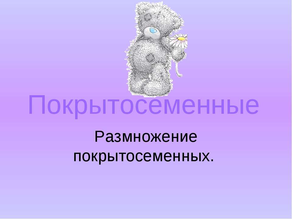 Покрытосеменные. Размножение покрытосеменных