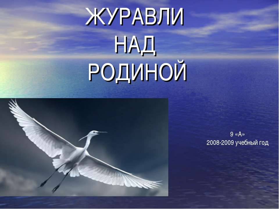 Журавли над Родиной