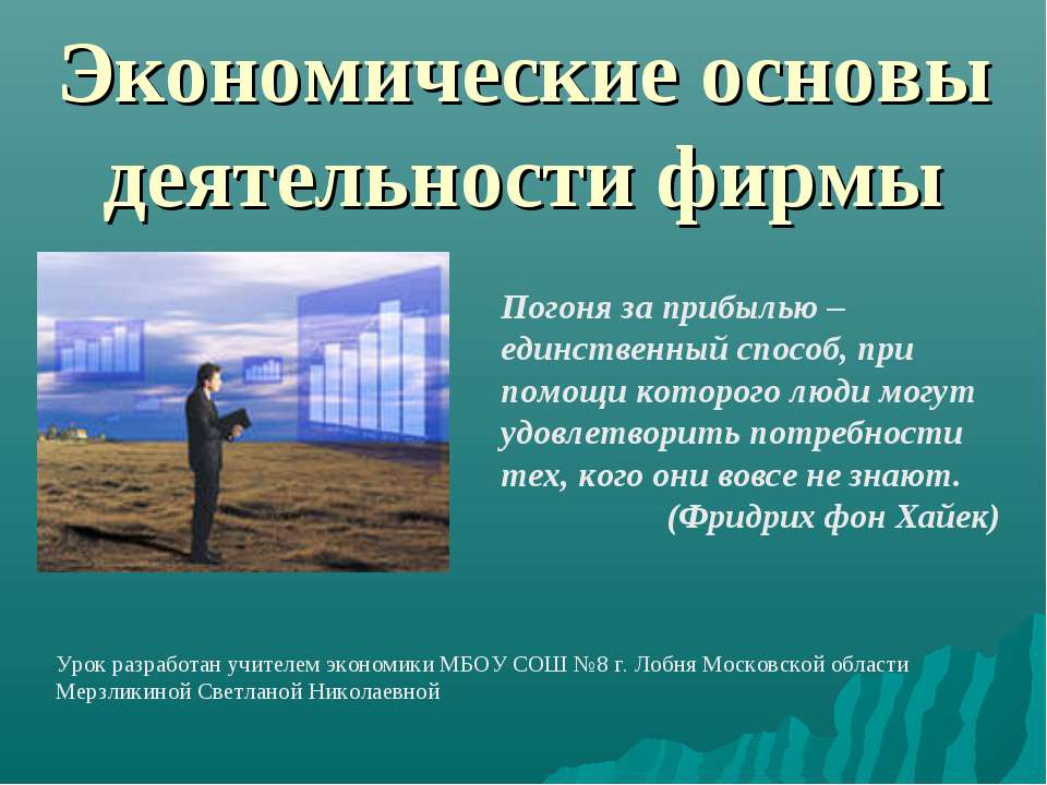 Экономические основы деятельности фирмы