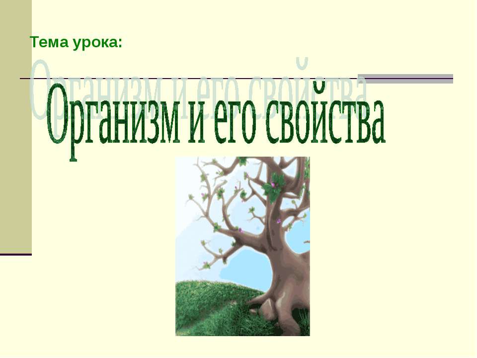Организм и его свойства