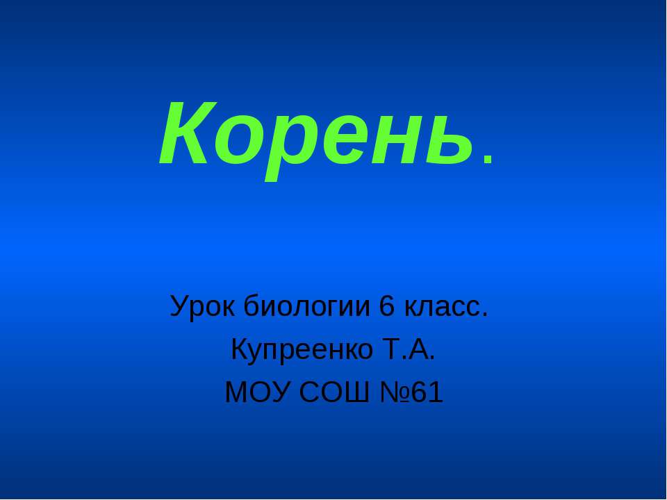 Корень