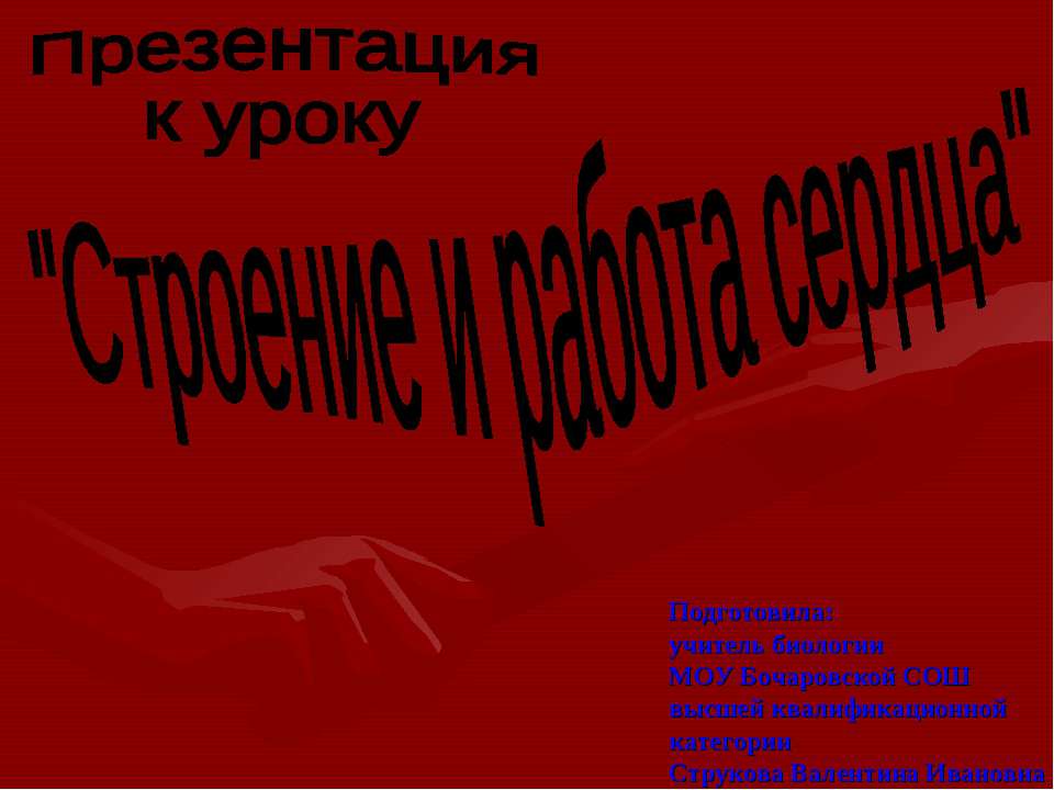 Строение и работа сердца 8 класс