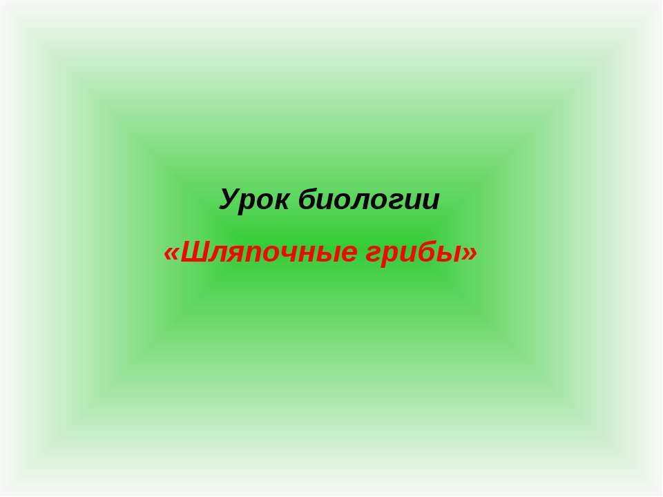 Шляпочные грибы 5 класс