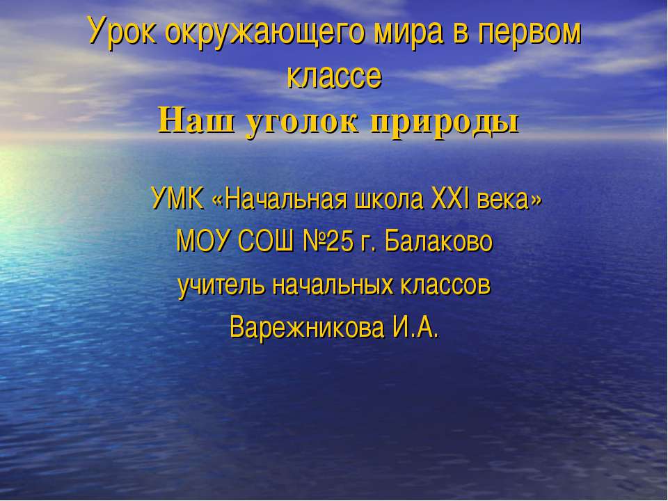 Наш уголок природы