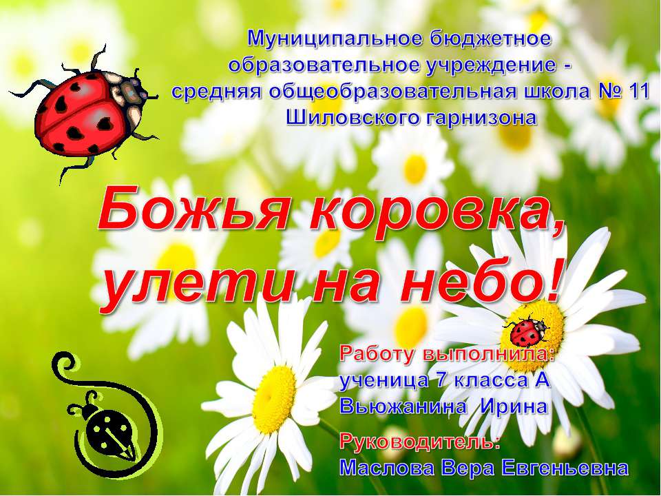 Божья коровка, улети на небо!