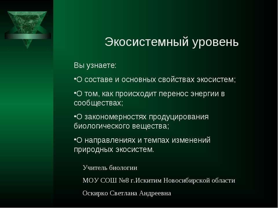 Экосистемный уровень