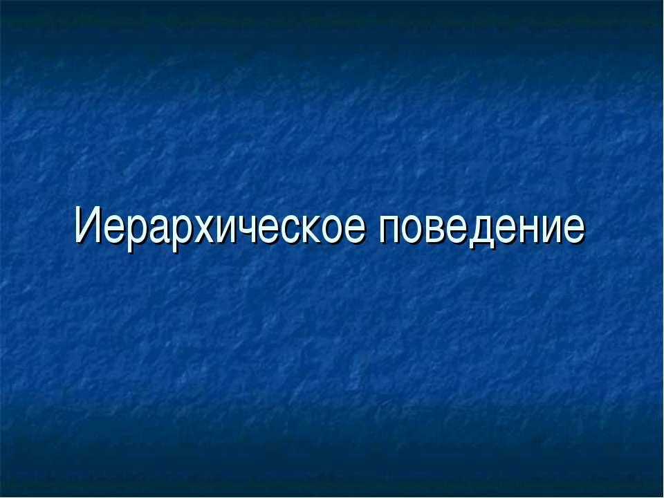 Иерархическое поведение