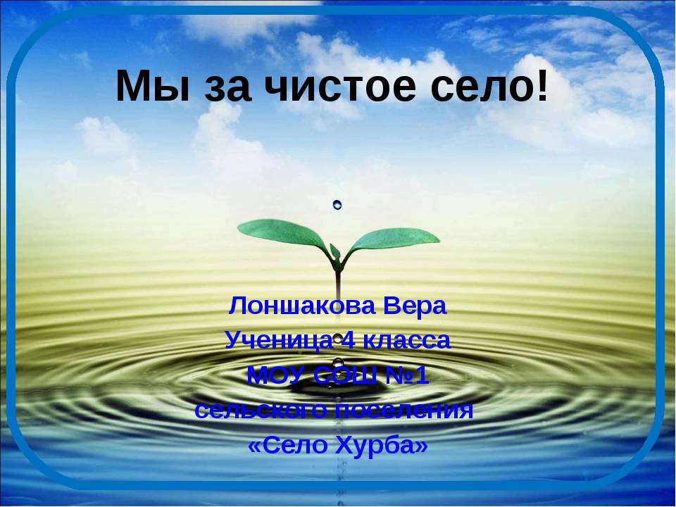 Мы за чистое село