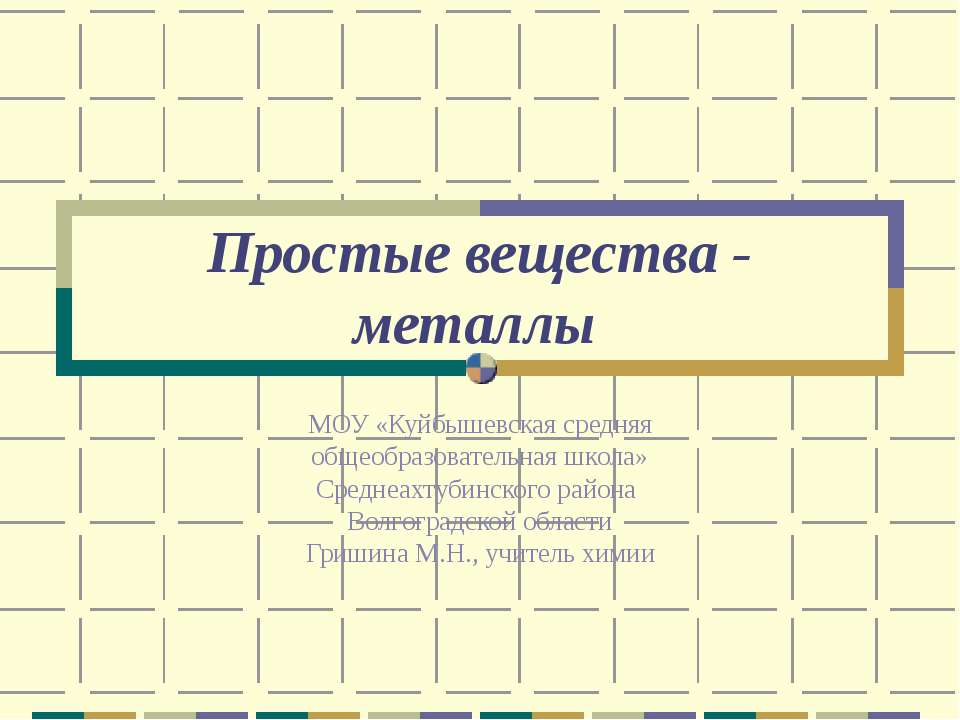 Простые вещества - металлы