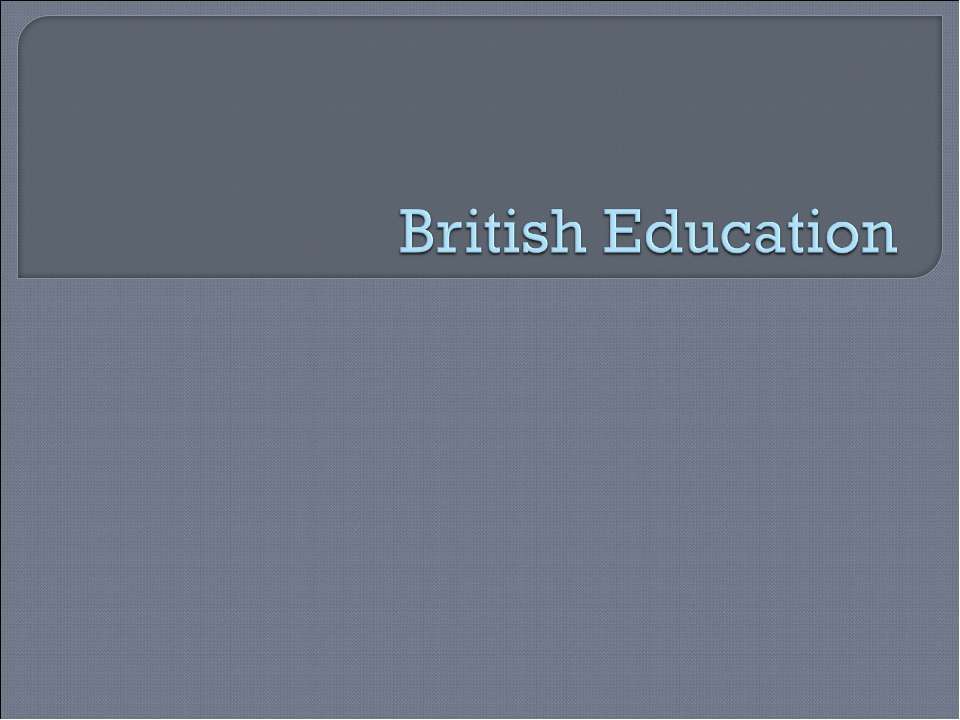 British Education