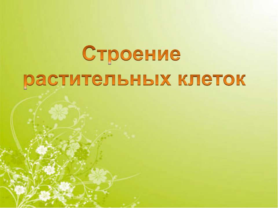 Строение растительных клеток