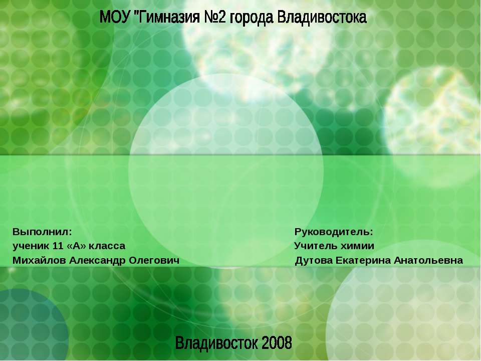 Исследование почвы на территории МОУ "Гимназия №2 города Владивостока" на обнаружение ионов свинца
