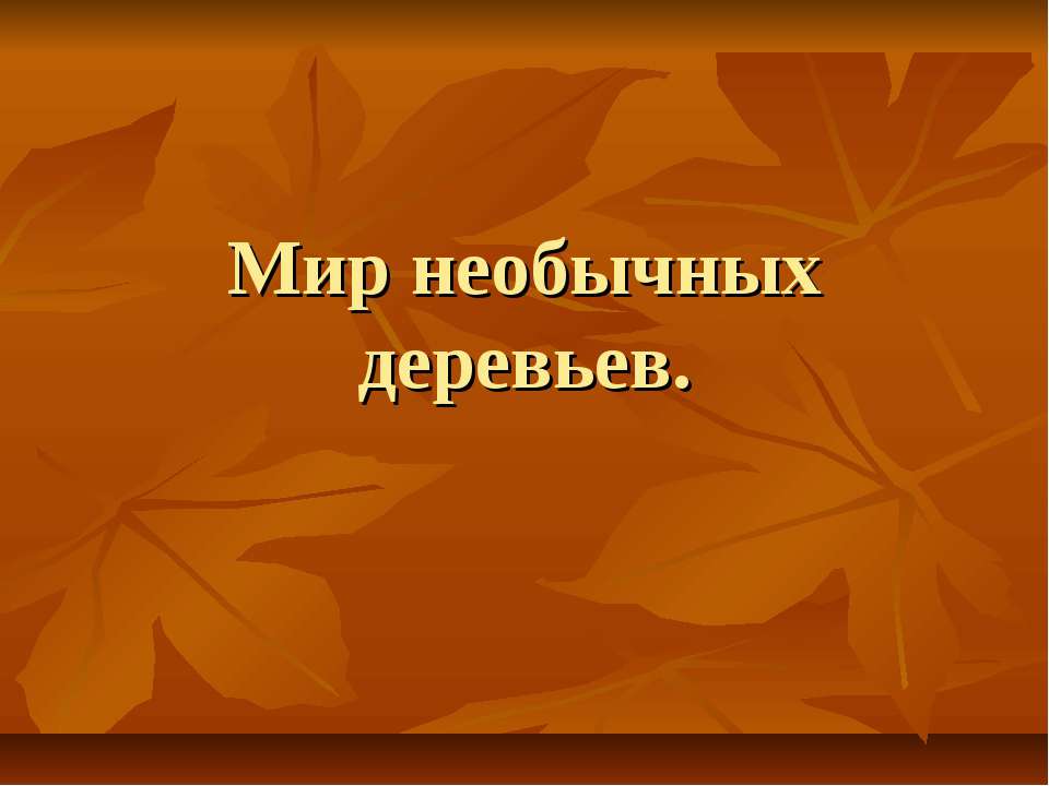 Мир необычных деревьев