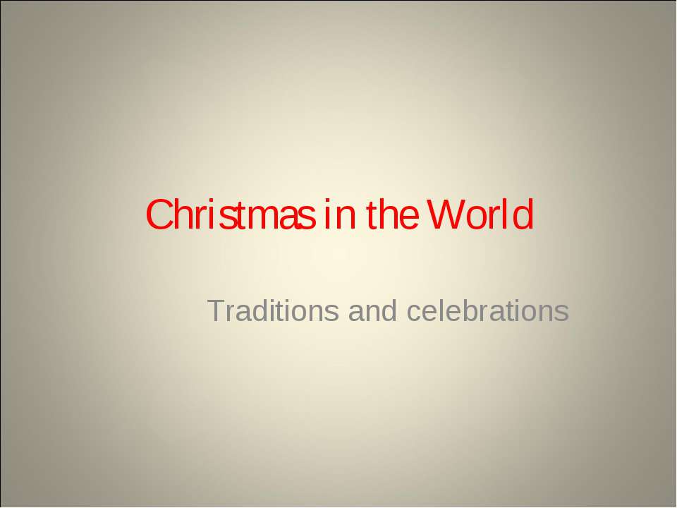 Christmas in the World