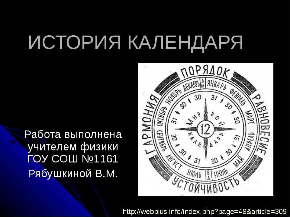 История календаря