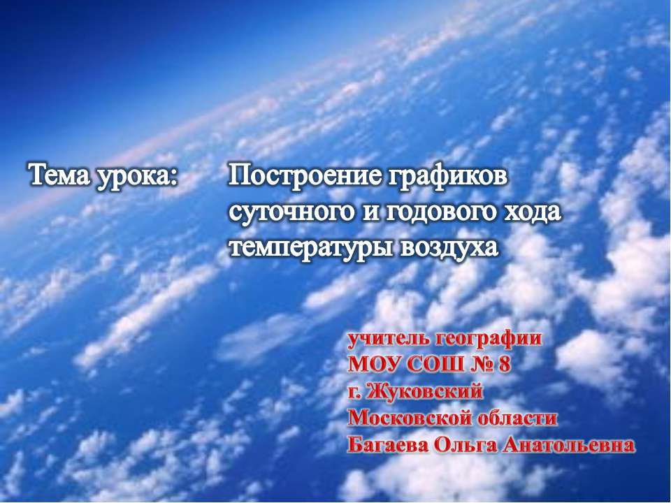 Построение графиков суточного и годового хода температуры воздуха