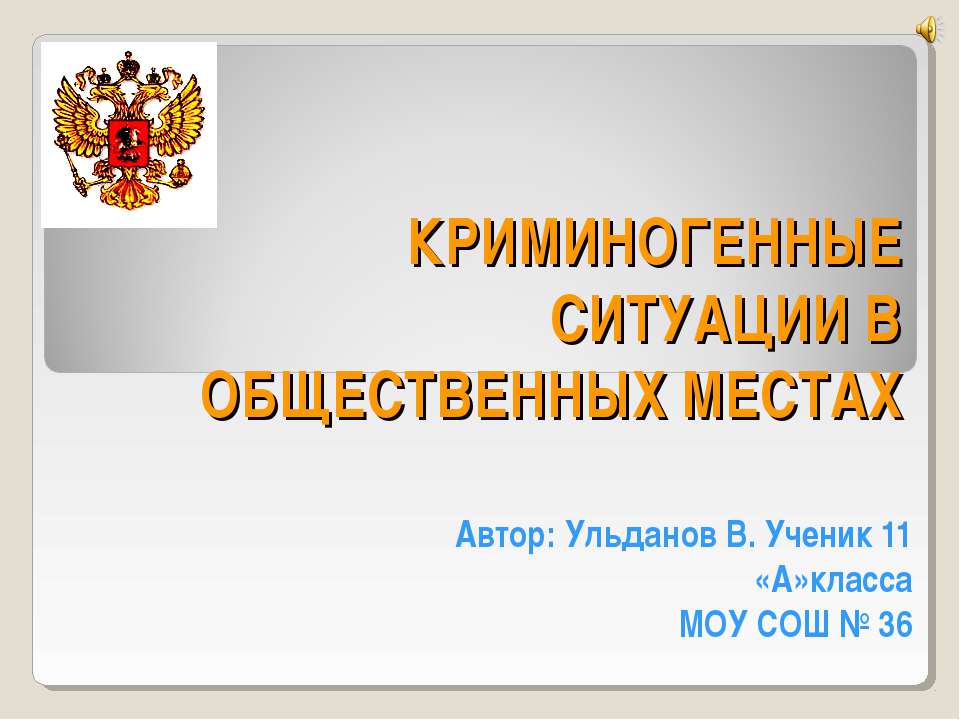 Криминогенные ситуации в общественных местах