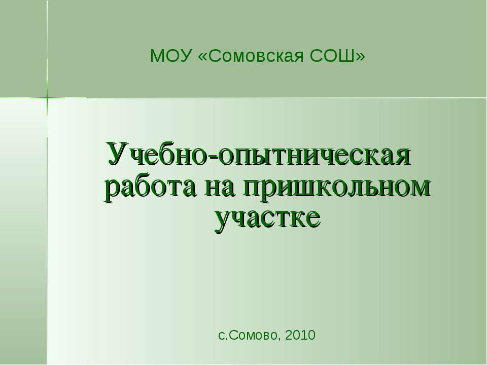 Учебно-опытническая работа на пришкольном участке