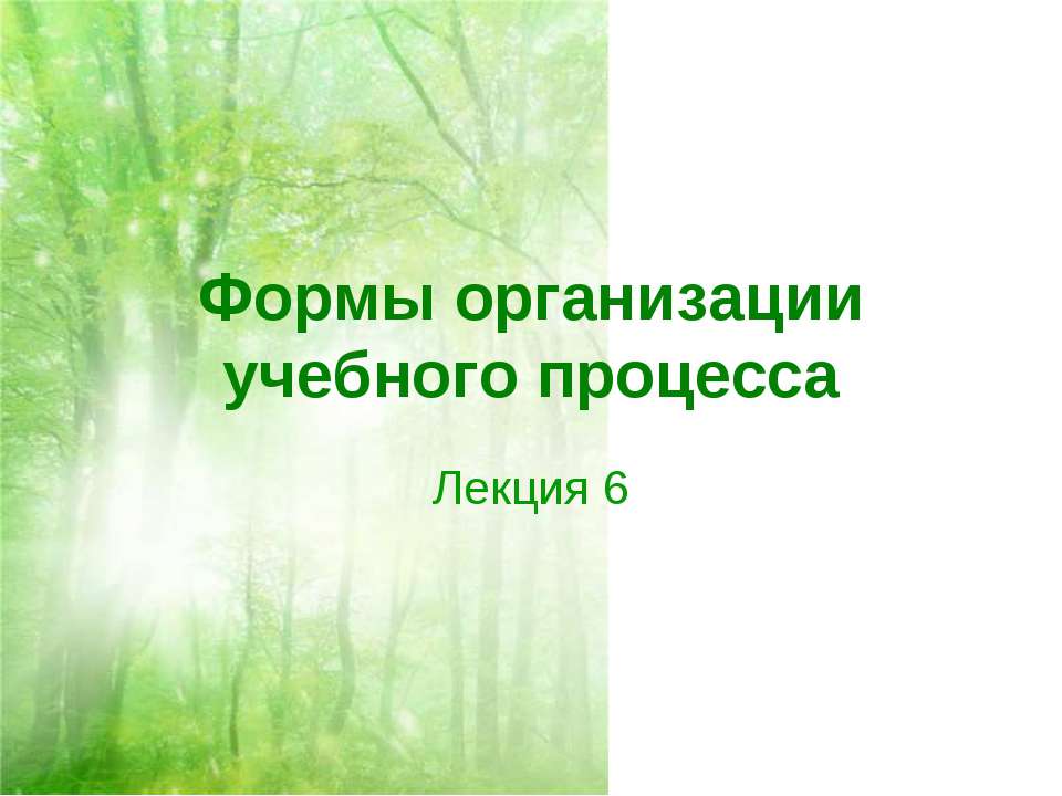 Формы организации учебного процесса