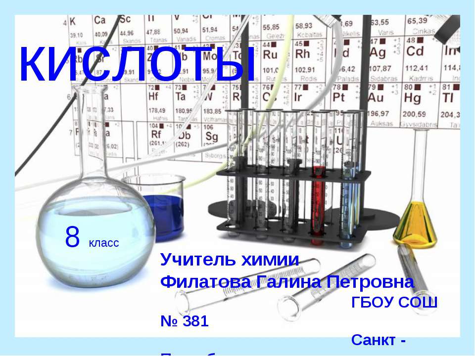 Кислоты 8 класс