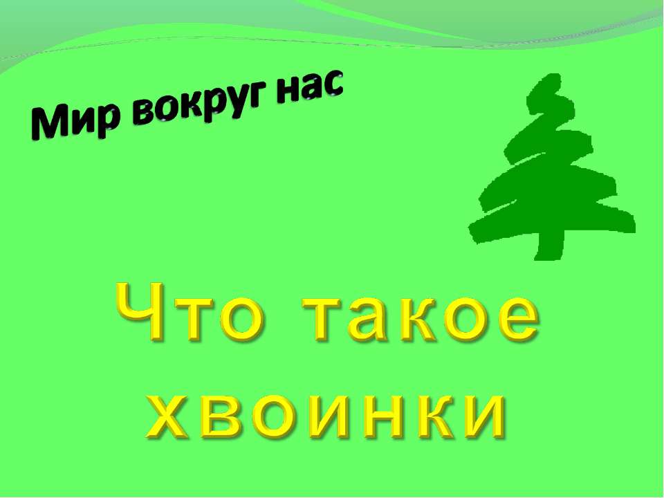 Что такое хвоинки