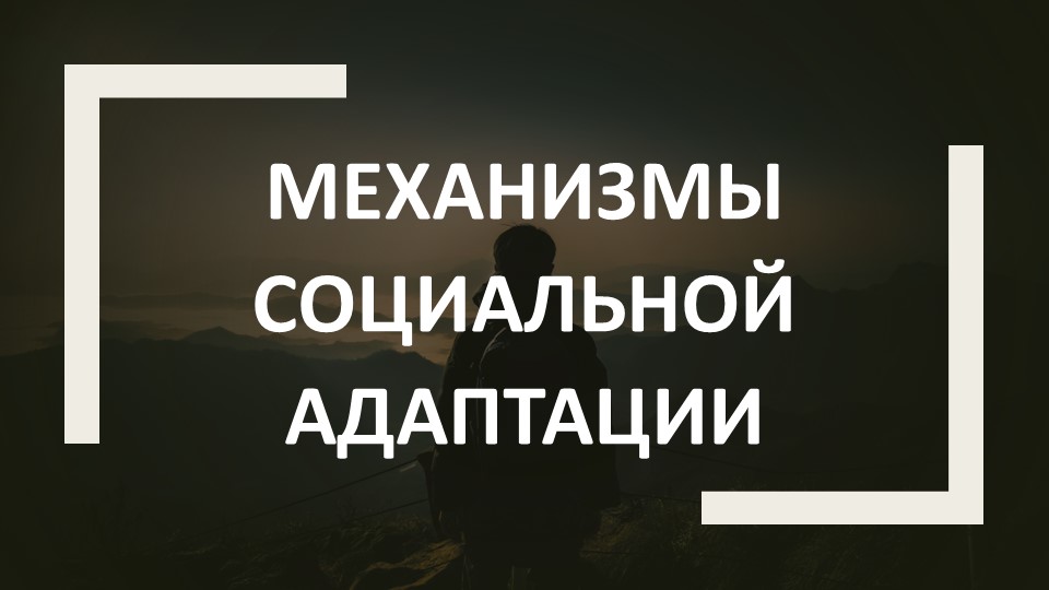 Презентация по предмету "Социальная адаптация" тема "Механизмы социальной адаптации""