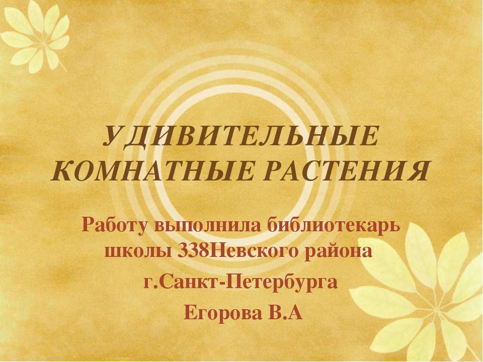 Удивительные комнатные растения