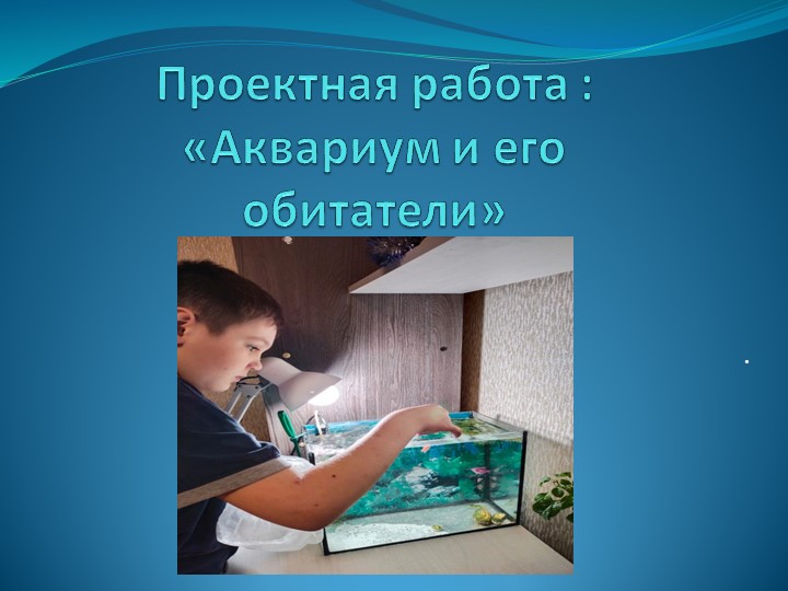 Проект "Аквариум и его обитатели"