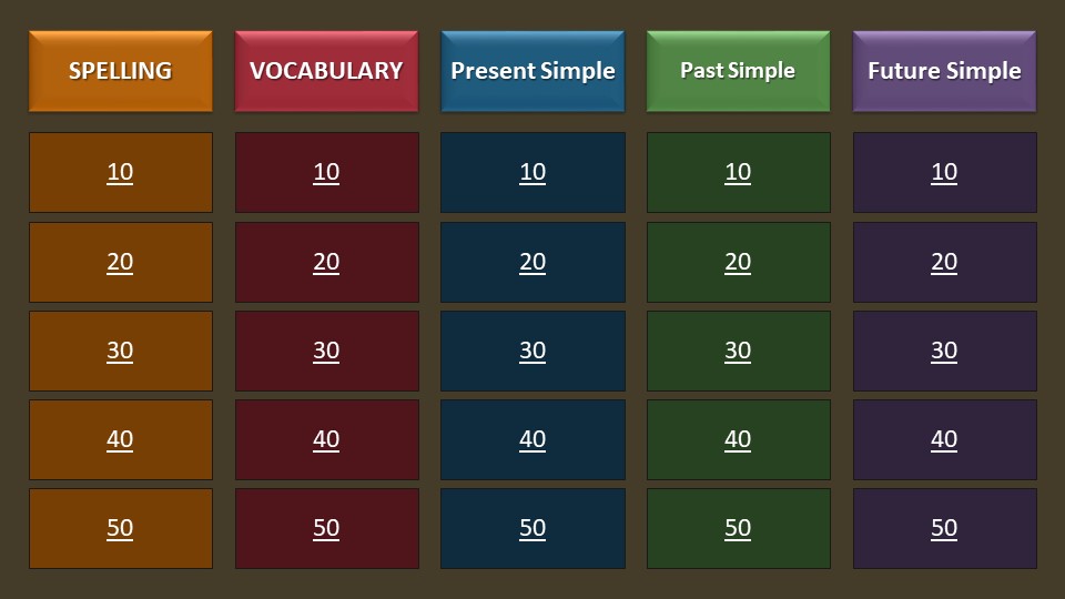 Интерактивная игра "Jeapardy Simple"