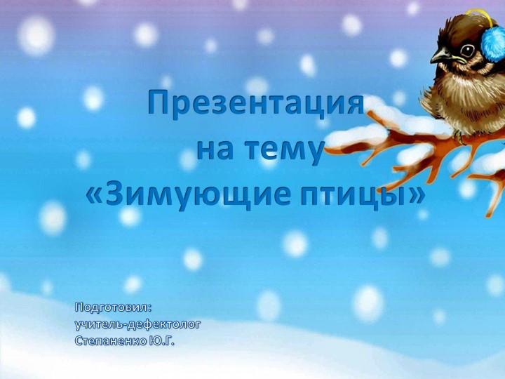 Презентация по окружающему миру для детей с ОВЗ "Зимующие птицы"