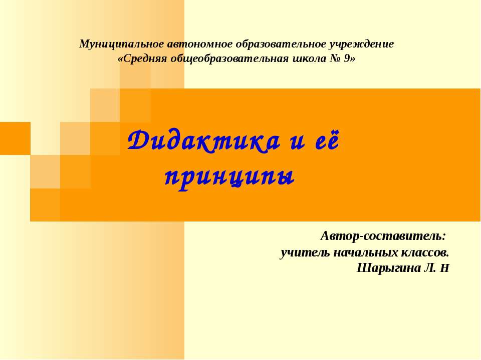 Принципы дидактики