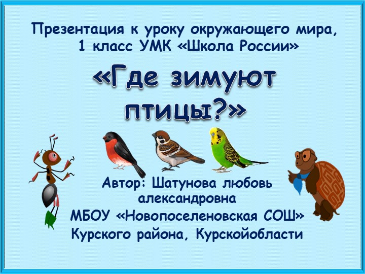 Окружающий мир "Где зимуют птицы"