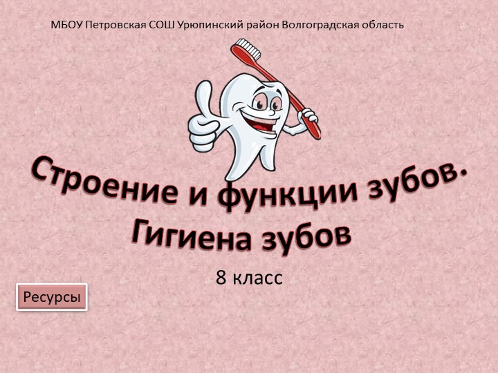 Презентация по биологии по теме Зубы 8 класс