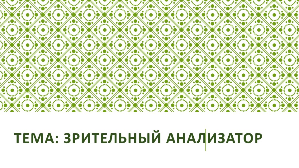 Презентация "Строение зрительного анализатора"