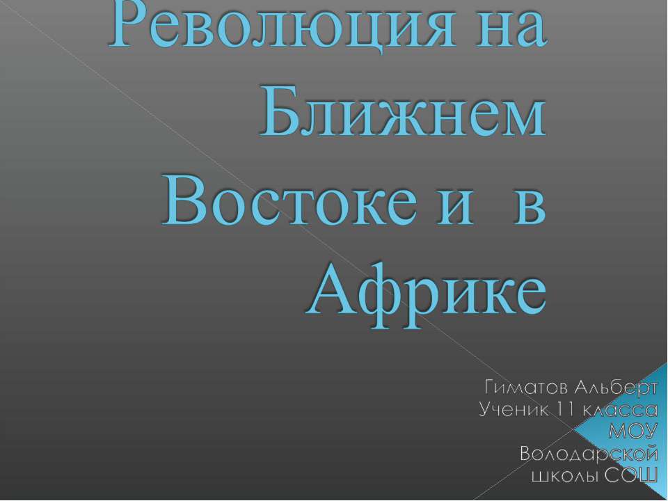 Революция на Ближнем Востоке и в Африке