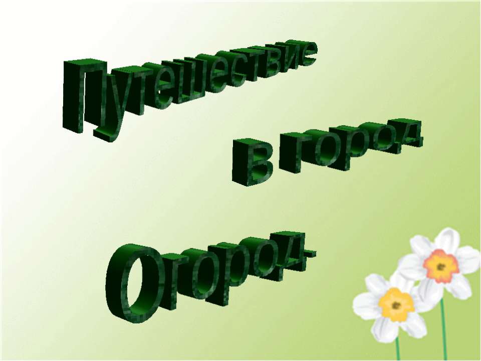 Путешествие в город огород