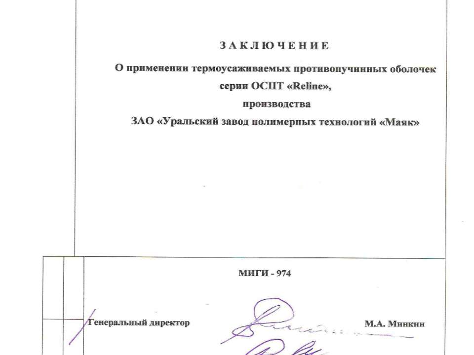 ТЭО Фундаментпроект О применении ОСПТ RELINE