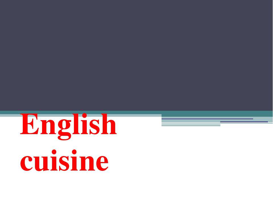 English cuisine