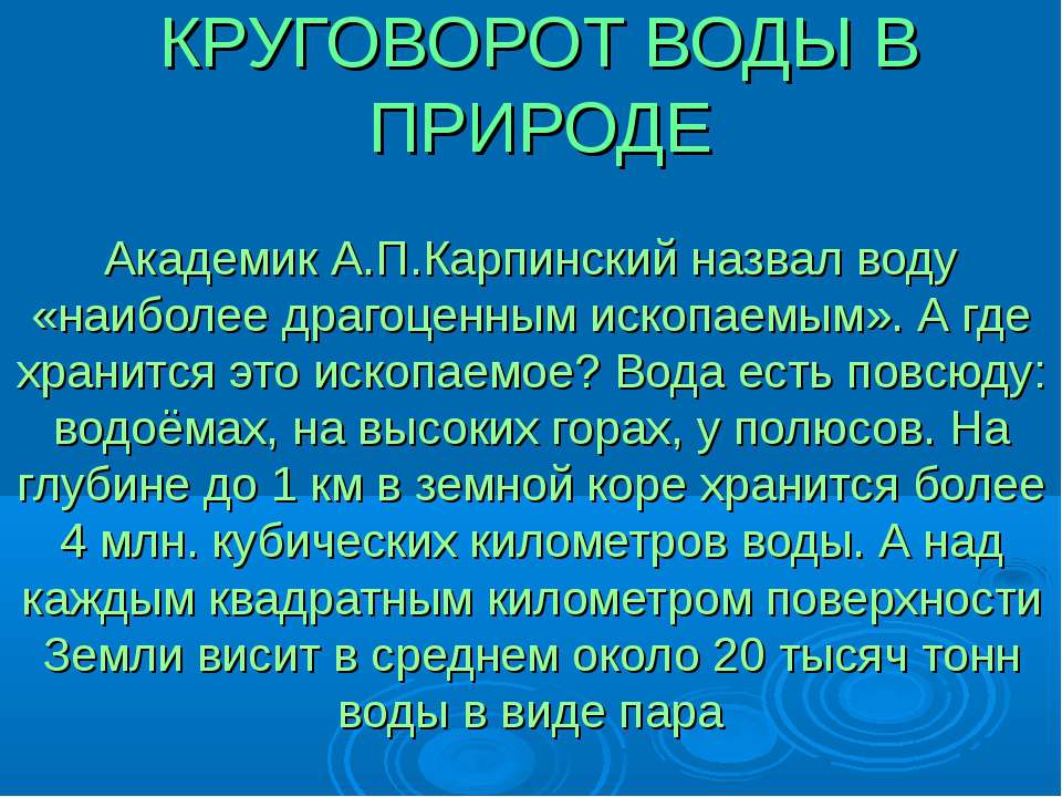 Круговорот воды в природе