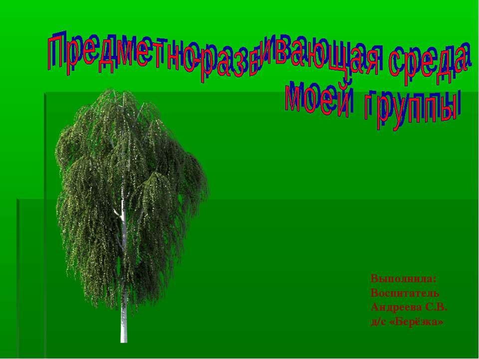 Предметно-развивающая среда